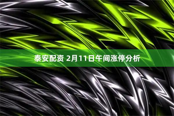 泰安配资 2月11日午间涨停分析